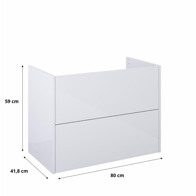 Kupaonski ormarić Cetina 80 2 ladice, bijeli,2