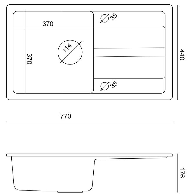 Sudoper forte 111 bež 770x440x176