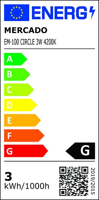 Panel Led Circle 3W 4200K okrugli crni