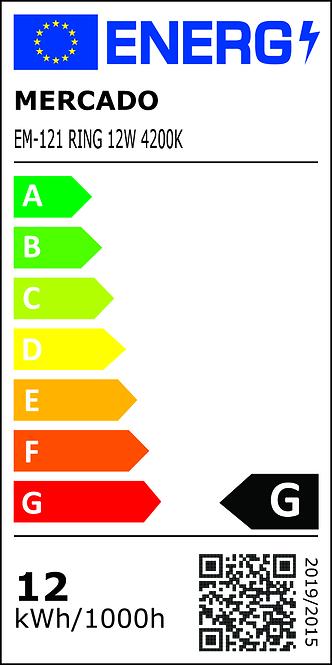 Panel Led Ring 12W 4200K okrugli crni