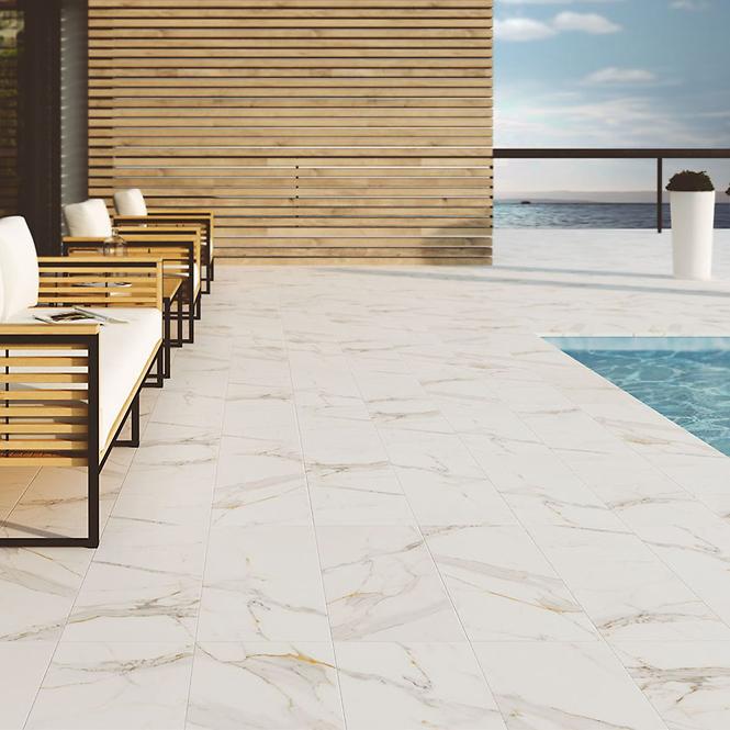 Pločica za čelo stepenica Tab Marble Cararra Bianco 14,7/119,7