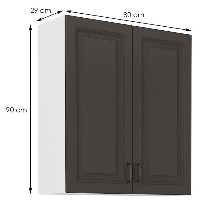 Stilo kuhinjski element 2 vrata 80x31x90 bijelo/tamno sivi