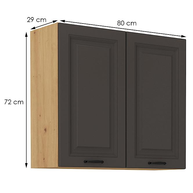 Stilo kuhinjski element 2 vrata 80x31x72 natur (artisan hrast)/tamno sivi
