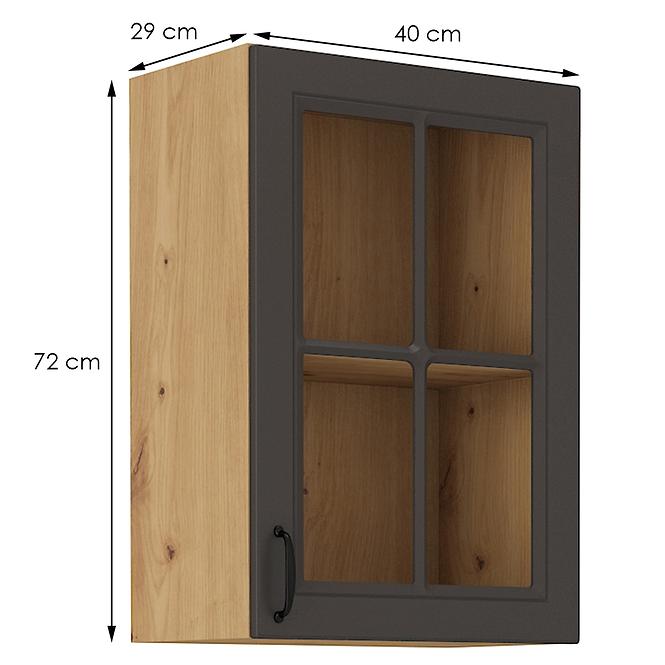 Stilo kuhinjski element 1 vrata 40x31x72 natur (artisan hrast)/tamno sivi