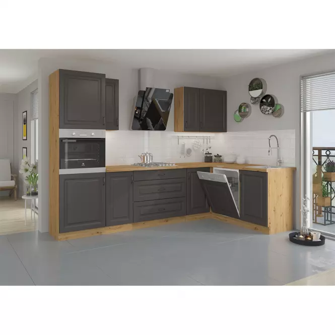 Stilo kuhinjski element 1 vrata 40x31x72 natur (artisan hrast)/tamno sivi