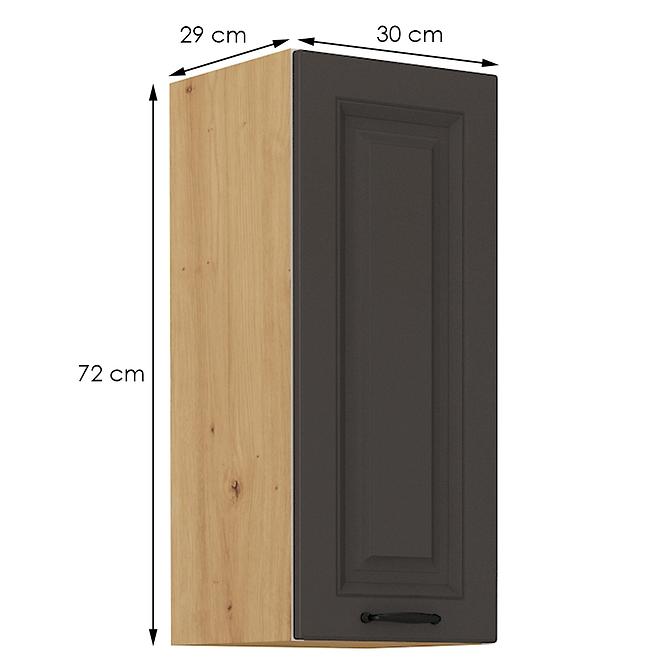 Stilo kuhinjski element 1 vrata 30x31x72 natur (artisan hrast)/tamno sivi