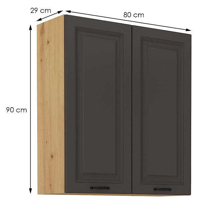 Stilo kuhinjski element 2 vrata 80x31x90 natur (artisan hrast)/tamno sivi