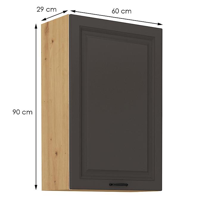 Stilo kuhinjski element 1 vrata 60x31x90 natur (artisan hrast)/tamno sivi