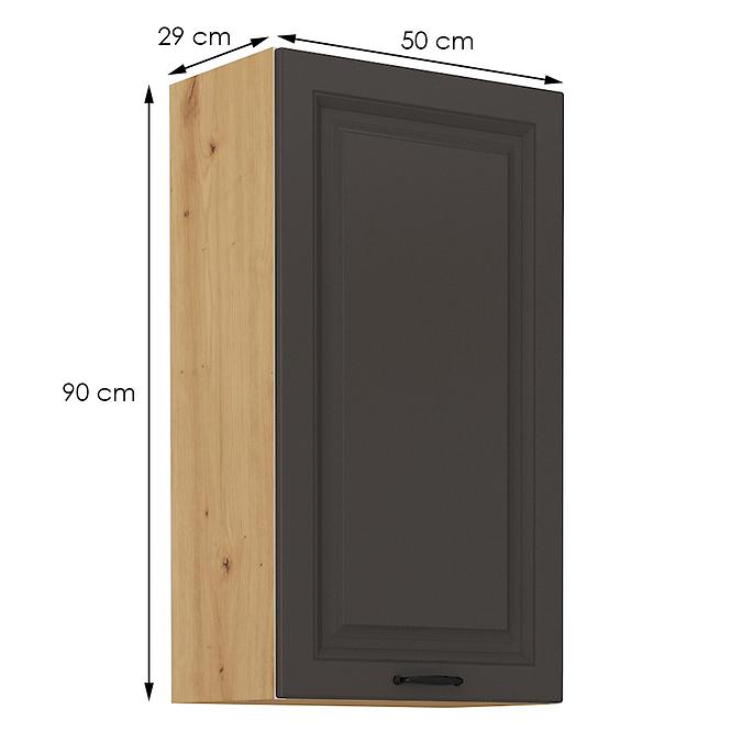 Stilo kuhinjski element 1 vrata 50x31x90 natur (artisan hrast)/tamno sivi