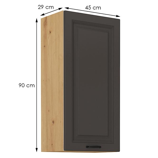 Stilo kuhinjski element 1 vrata 45x31x90 natur (artisan hrast)/tamno sivi