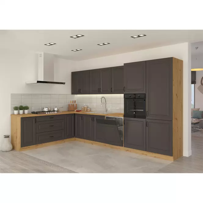 Stilo kuhinjski element 1 vrata 40x31x90 natur (artisan hrast)/tamno sivi,9