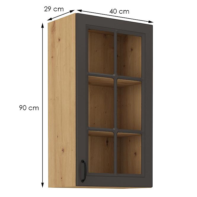 Stilo kuhinjski element 1 vrata 40x31x90 natur (artisan hrast)/tamno sivi