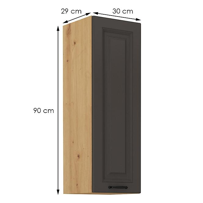 Stilo kuhinjski element 1 vrata 30x31x90 natur (artisan hrast)/tamno sivi