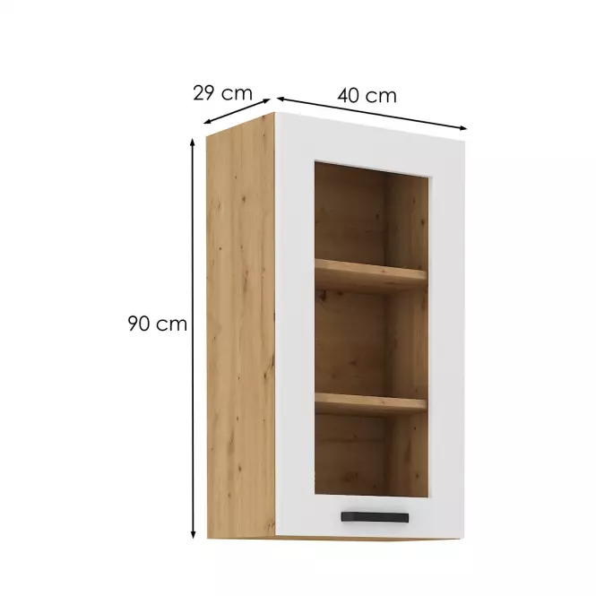 Luna kuhinjski element 1 vrata 40x31x90 natur (artisan hrast)/bijela,2
