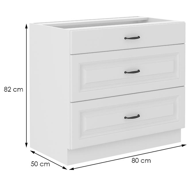 Stilo kuhinjski element 3 ladice 80x52x82 bijeli