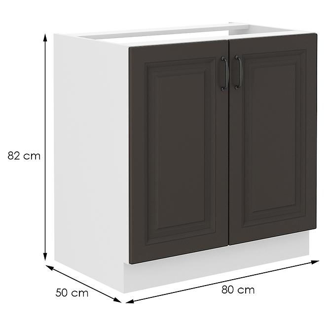Stilo kuhinjski element 2 vrata 80x52x82 bijelo/tamno sivi
