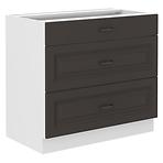 Stilo kuhinjski element 3 ladice 80x52x82 bijeli/tamno sivi