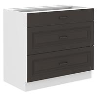 Stilo kuhinjski element 3 ladice 80x52x82 bijeli/tamno sivi