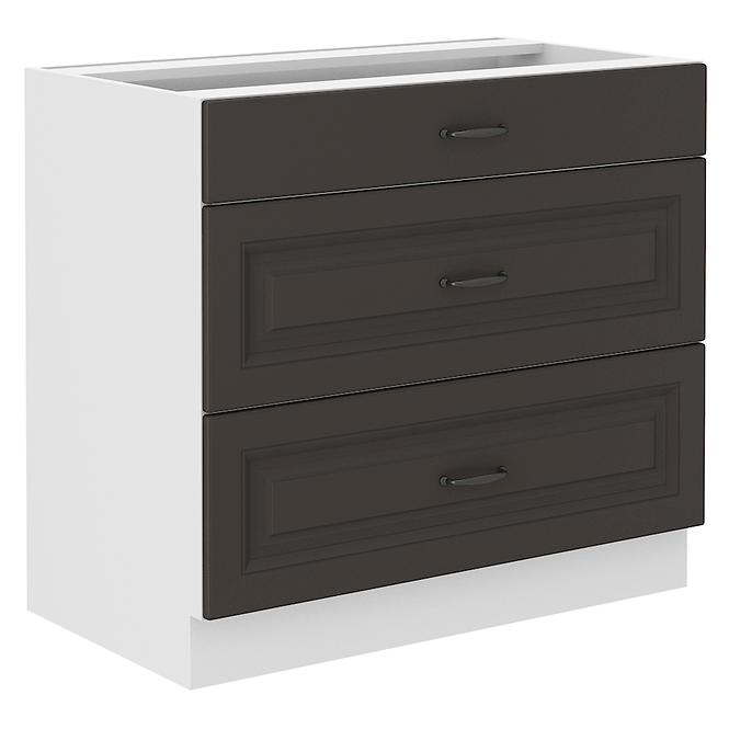 Stilo kuhinjski element 3 ladice 80x52x82 bijeli/tamno sivi