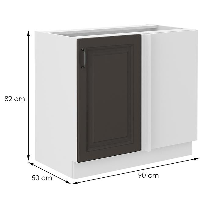 Stilo kutni kuhinjski element 1 vrata 90x60x82 bijeli/tamno sivi