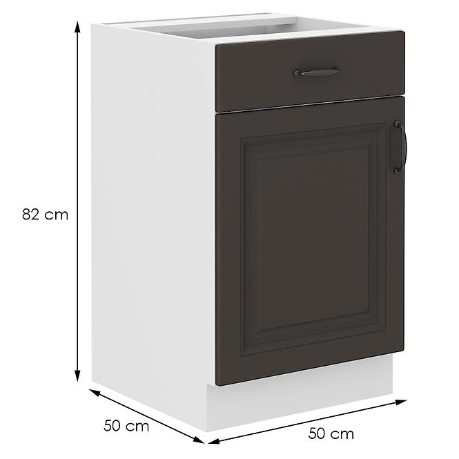 Stilo kuhinjski element 1 vrata+1 ladica 50x52x82 bijeli/tamno sivi