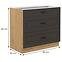Stilo kuhinjski element 3 ladice 80x52x82 natur (artisan hrast)/tamno sivi,2