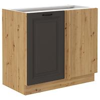 Stilo kutni kuhinjski element 1 vrata 90x60x82 natur (artisan hrast)/tamno sivi