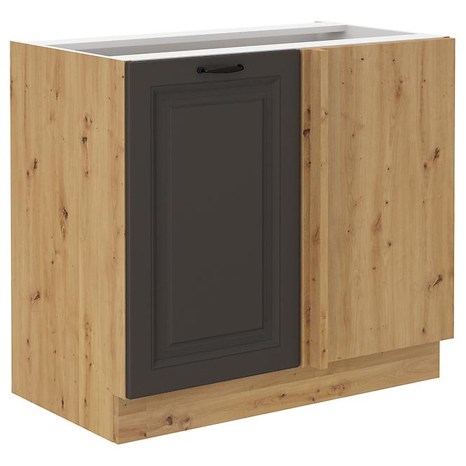 Stilo kutni kuhinjski element 1 vrata 90x60x82 natur (artisan hrast)/tamno sivi
