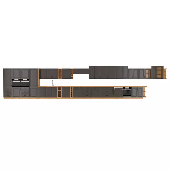 Stilo kuhinjski element 3 ladice 60x52x82 natur (artisan hrast)/tamno sivi