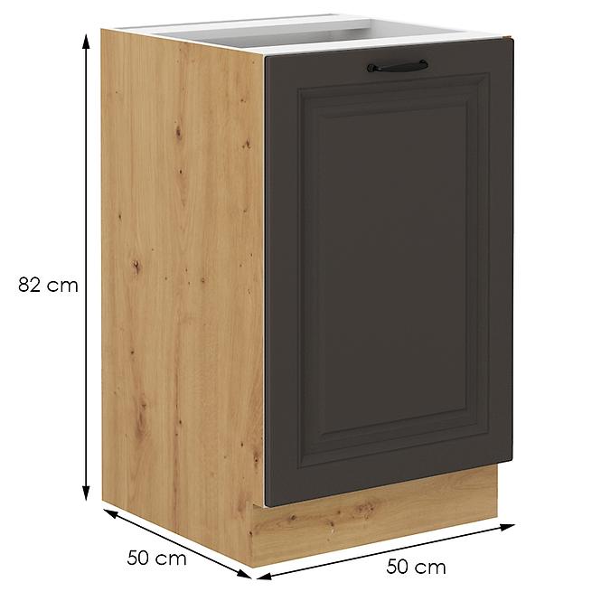 Stilo kuhinjski element 1 vrata 50x52x82 natur (artisan hrast)/tamno sivi
