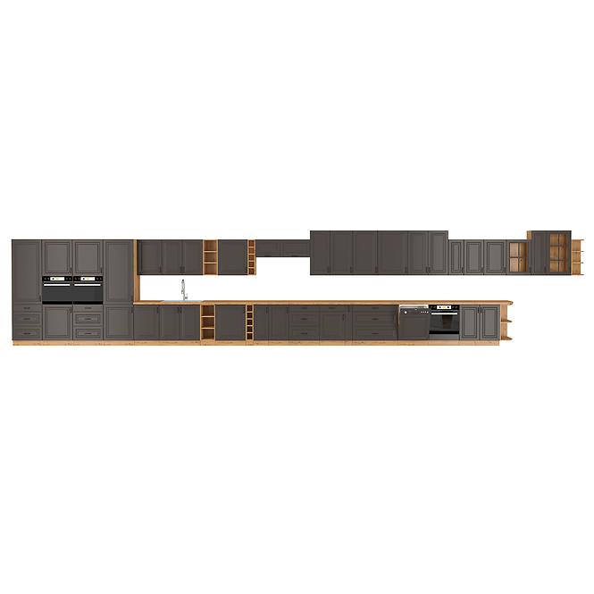 Stilo kuhinjski element 1 vrata 30x52x82 natur (artisan hrast)/tamno sivi