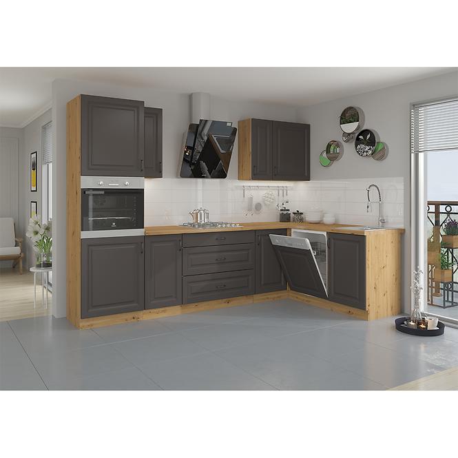 Stilo kuhinjski element 1 vrata 30x52x82 natur (artisan hrast)/tamno sivi