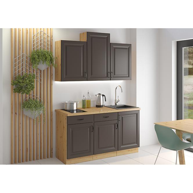 Stilo kuhinjski element 1 vrata 30x52x82 natur (artisan hrast)/tamno sivi