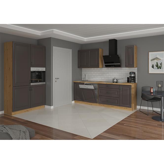 Stilo kuhinjski element 1 vrata 30x52x82 natur (artisan hrast)/tamno sivi