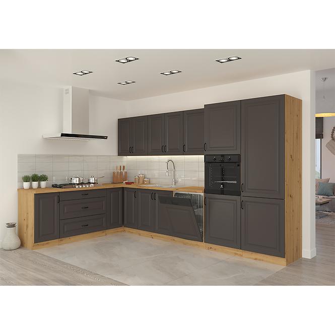Stilo kuhinjski element 1 vrata 30x52x82 natur (artisan hrast)/tamno sivi