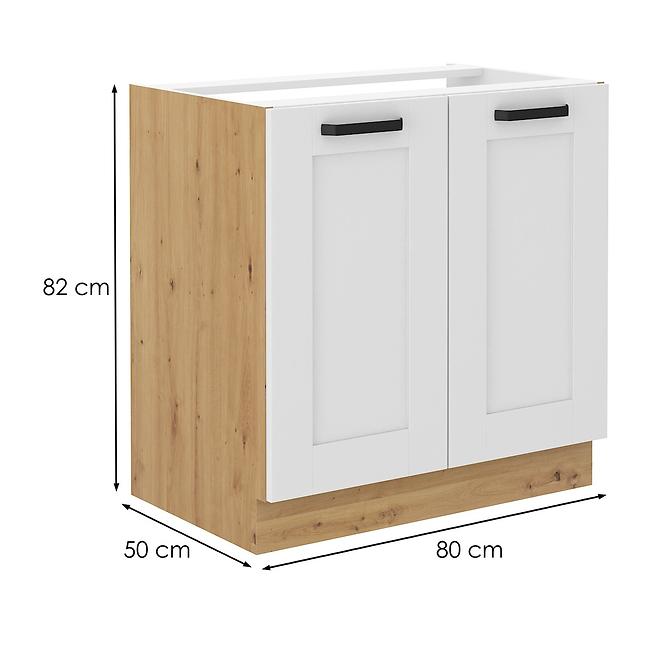 Luna kuhinjski element 2 vrata 80x52x82 bijeli/natur (artisan hrast)