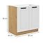 Luna kuhinjski element 2 vrata 80x52x82 bijeli/natur (artisan hrast),2