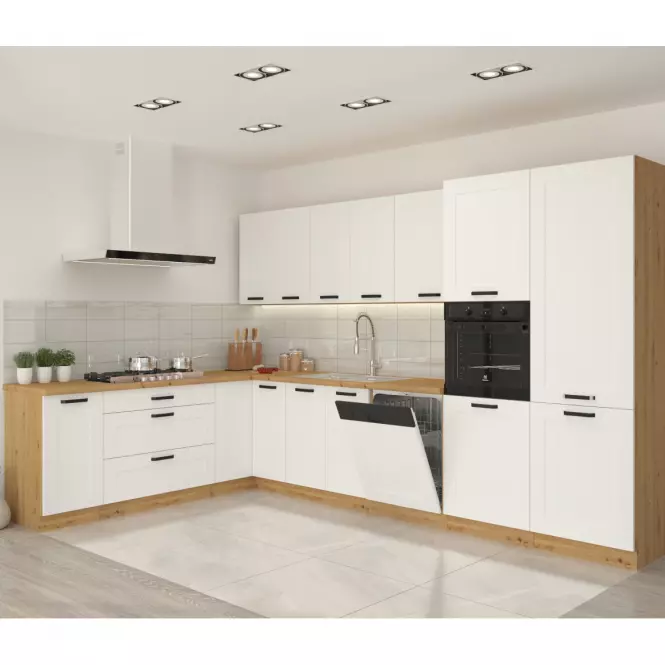 Luna kuhinjski element 2 vrata 80x52x82 bijeli/natur (artisan hrast)
