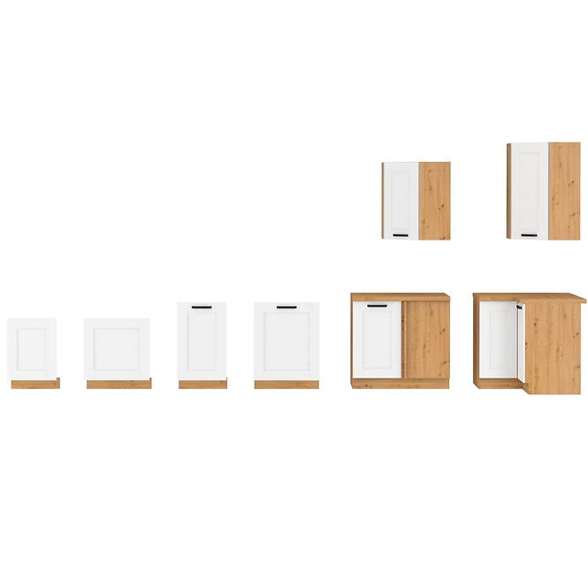 Luna kuhinjski element 3 ladice 80x52x82 bijeli/natur (artisan hrast)