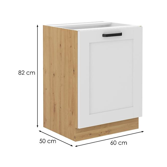 Luna kuhinjski element 1 vrata 60x52x82 bijeli/natur (artisan hrast)