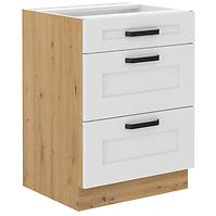 Luna kuhinjski element 3 ladice 60x52x82 bijeli/natur (artisan hrast)
