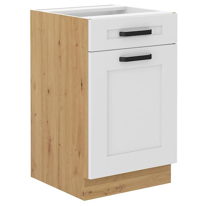 Luna kuhinjski element 1 vrata+1 ladica 50x52x82 bijeli/natur (artisan hrast)