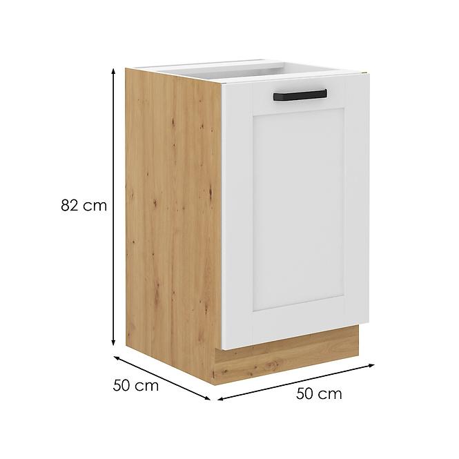 Luna kuhinjski element 1 vrata 50x52x82 bijeli/natur (artisan hrast)