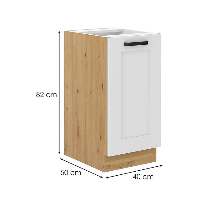 Luna kuhinjski element 1 vrata 40x52x82 bijeli/natur (artisan hrast)