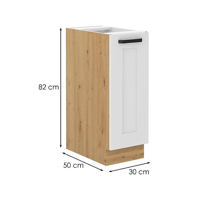 Luna kuhinjski element 1 vrata 30x52x82 bijeli/natur (artisan hrast)