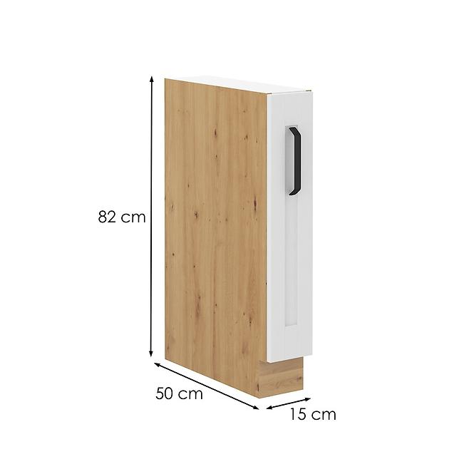 Luna 15d cargo bb kuhinjski element 1 ladica 15x50x82cm bijeli/natur (artisan hrast)