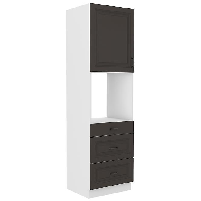 Stilo kuhinjski element 1 vrata +3 ladice 60x57x210 bijeli/tamno sivi