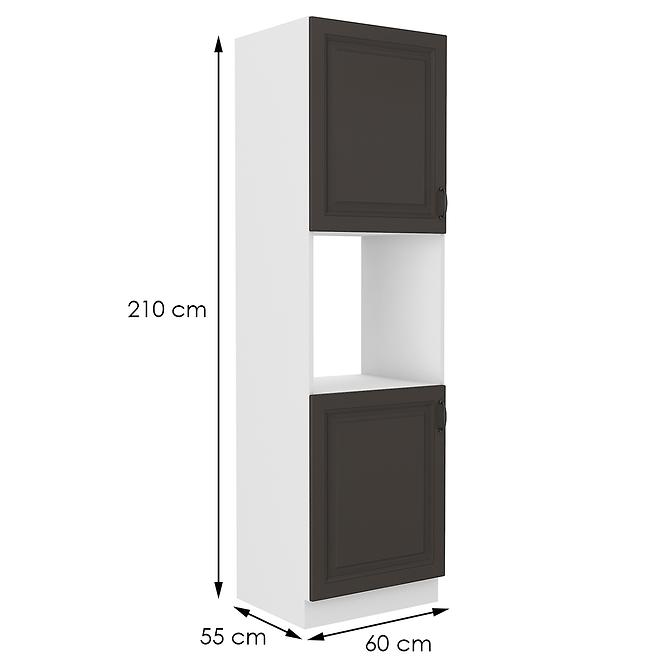 Stilo kuhinjski element 2 vrata 60x57x210 bijeli/tamno sivi
