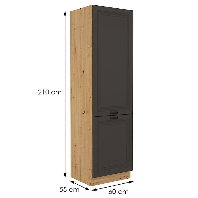 Stilo kuhinjski element 2 vrata 60x57x210 natur (artisan hrast)/tamno sivi