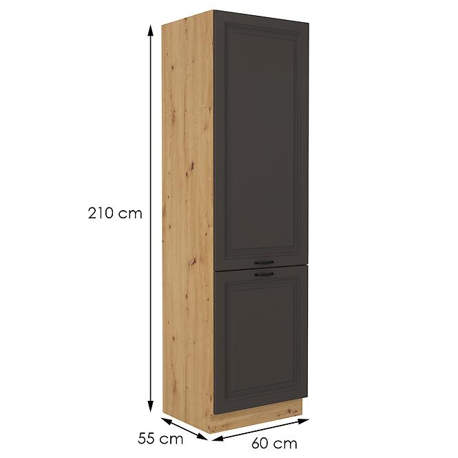 Stilo kuhinjski element 2 vrata 60x57x210 natur (artisan hrast)/tamno sivi